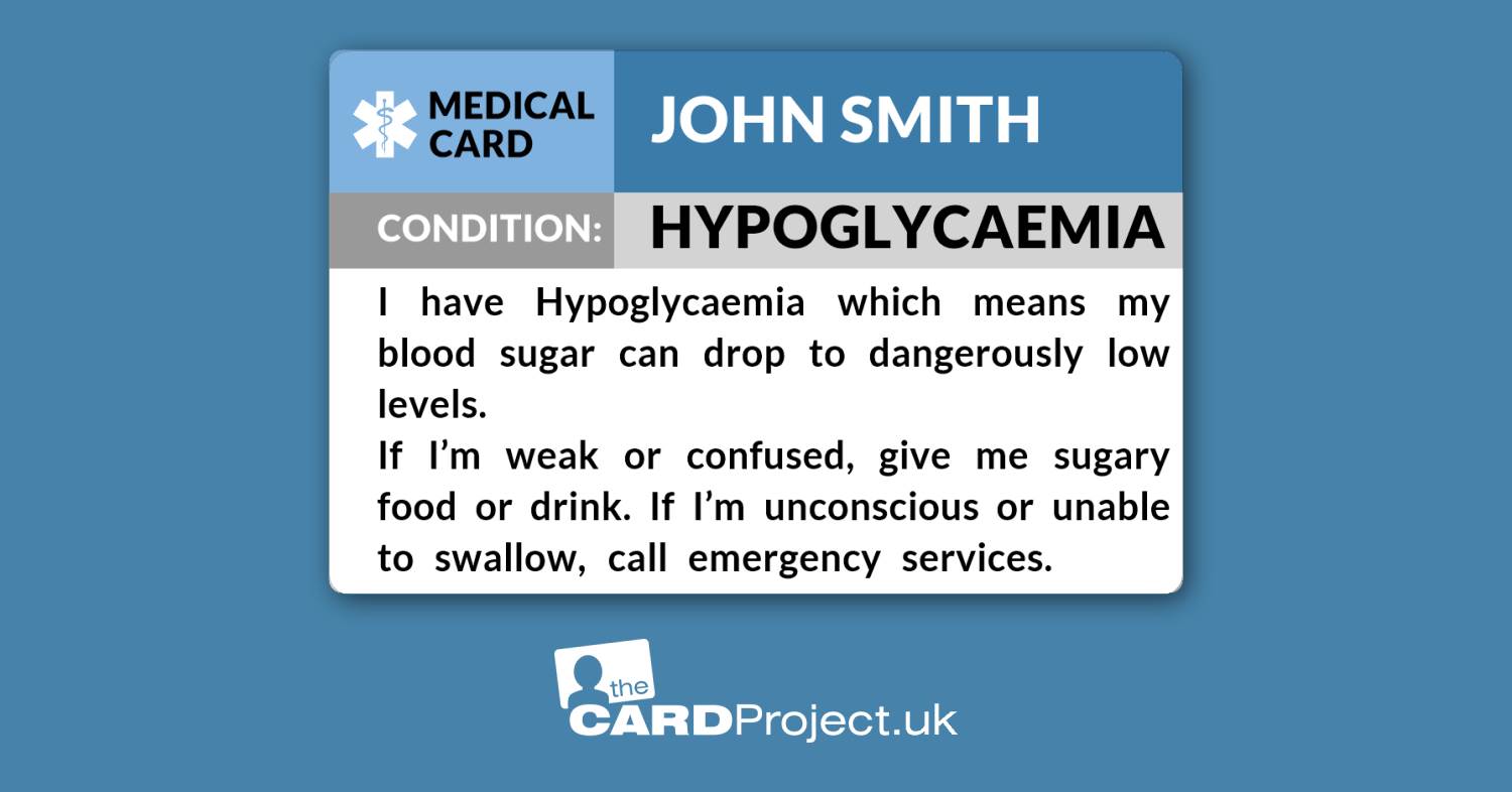 Hypoglycaemia Medical Card (FRONT)